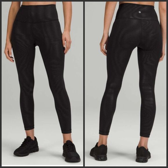 Lululemon Wunder Train High-Rise Tight 25" Foil size 4 Foil Black NWT - Picture 1 of 6